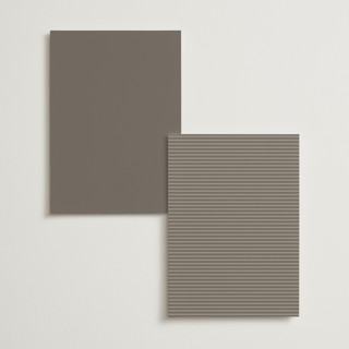 This is a milk white menu cards with foil pressed by Robin Ott called balanced printing on signature in standard