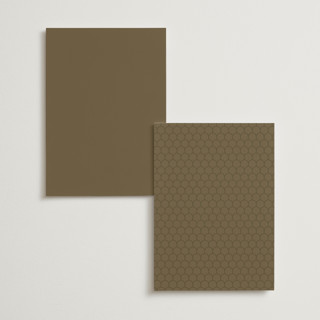 This is a cream menu cards with foil pressed by Katie Zimpel called simple art nouveau printing on signature in standard