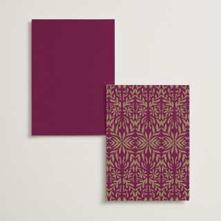 This is a garnet menu cards with foil pressed by Chris Griffith called amber palace printing on signature in standard