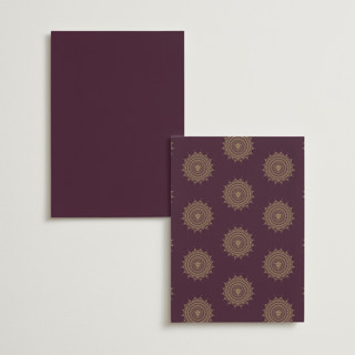 This is a plum menu cards with foil pressed by Randi Cirelli called arunima printing on signature in standard
