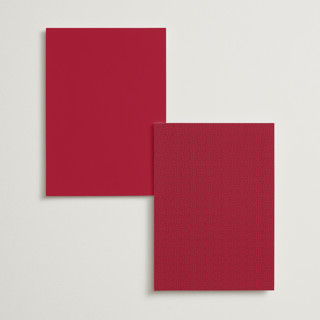 This is a ruby menu cards with foil pressed by Janean Hinger called double peony printing on signature in standard