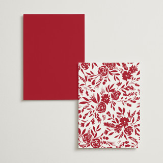This is a ruby menu cards with foil pressed by Yaling Hou Suzuki called garden vines printing on signature in standard