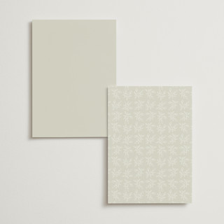 This is a taupe menu cards with foil pressed by Hannah Williams called foil botanical frame printing on signature in 5x7