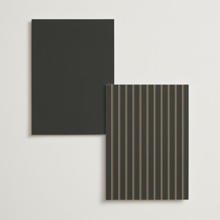 This is a ebony menu cards with foil pressed by Ana de Sousa called timeless nature printing on signature in 5x7