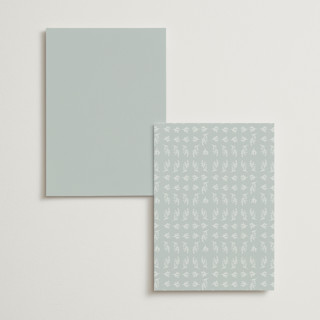 This is a mist menu cards with foil pressed by Hannah Williams called blue garden printing on signature in 5x7