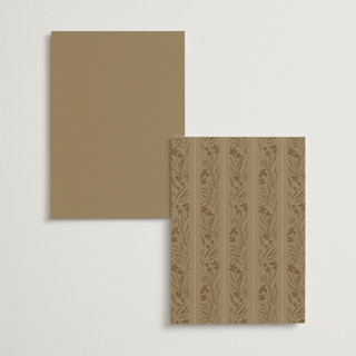 This is a champagne menu cards with foil pressed by Leah Bisch called floral border printing on signature in 5x7