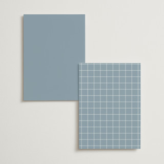 This is a dusty blue menu cards with foil pressed by Stacey Meacham called elegant bevel printing on signature in 5x7