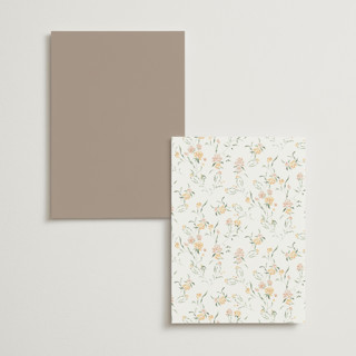 This is a golden summer menu cards with foil pressed by Erin L. Wilson called victorian trellis printing on signature in 5x7