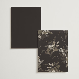 This is a mahogany menu cards with foil pressed by Leah Bisch called garden printing on signature in standard