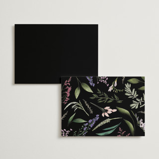 This is a midnight menu cards with foil pressed by Susan Moyal called bold bouquet printing on signature in standard