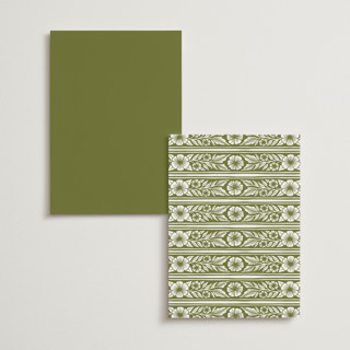This is a avocado menu cards with foil pressed by Katharine Watson called inlay frame printing on signature in standard