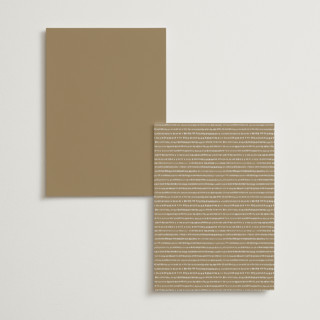 This is a pearl menu cards with foil pressed by Leah Bisch called monogram in leaves printing on signature in standard