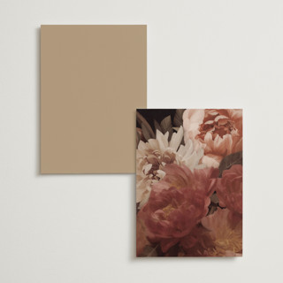 This is a pearl menu cards with foil pressed by Jenna Holcomb called rococo printing on signature in standard