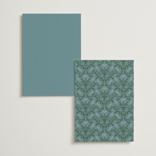 This is a bluebell menu cards with foil pressed by Jen Owens called grandeur printing on signature in 5x7