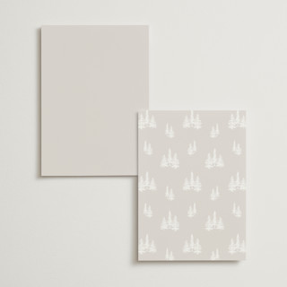 This is a snow menu cards with foil pressed by Stacy Maalouf called gilded forest printing on signature in 5x7