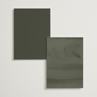 This is a moss menu cards with foil pressed by Kelly Schmidt called leaves printing on signature in standard