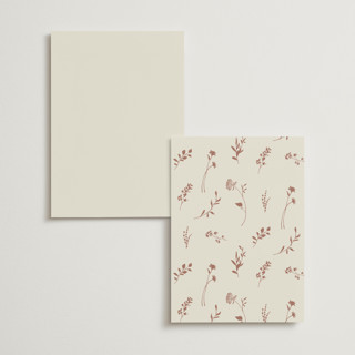 This is a creme brulee menu cards with foil pressed by Jennifer Wick called queen anne's lace printing on signature in standard