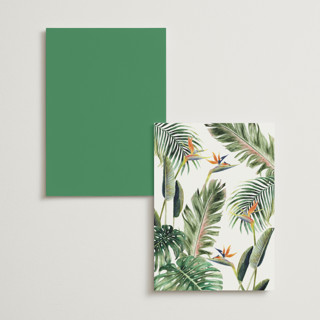 This is a tropical menu cards with foil pressed by Elly called our paradise printing on signature in standard