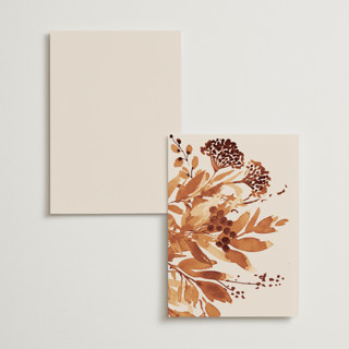 This is a rust menu cards with foil pressed by Chris Griffith called wedding in aspen printing on signature in standard