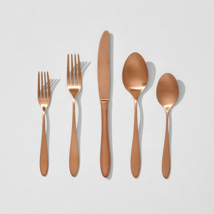 Flatware Set Satin Copper Flatware Sets by Rigby Minted