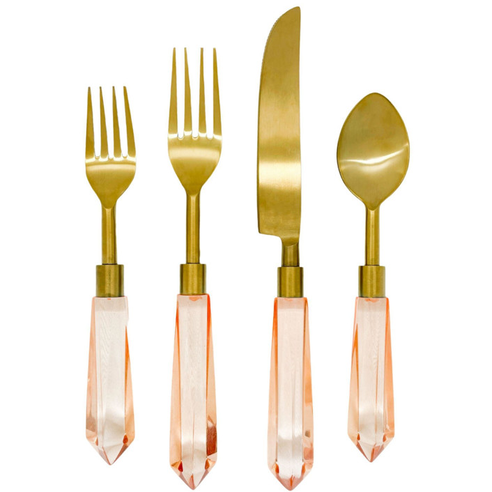 Acrylic Flatware Set - Blush Pink