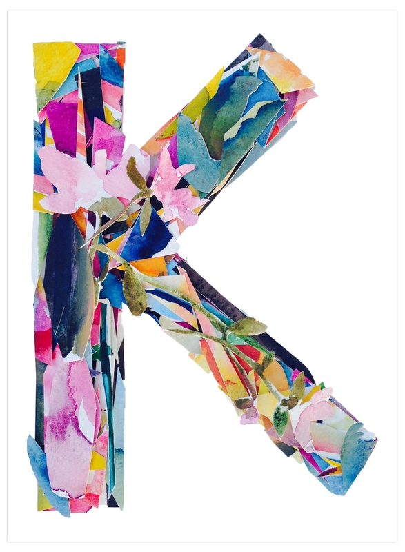 Collage letter K Wall Art Prints by Kiana Lee | Minted