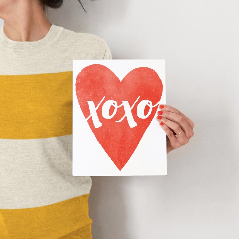 Watercolor XOXO Wall Art Prints by Amber Barkley Minted