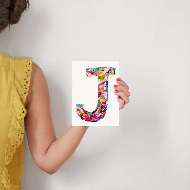 Collage letter J Wall Art Prints by Kiana Lee Minted