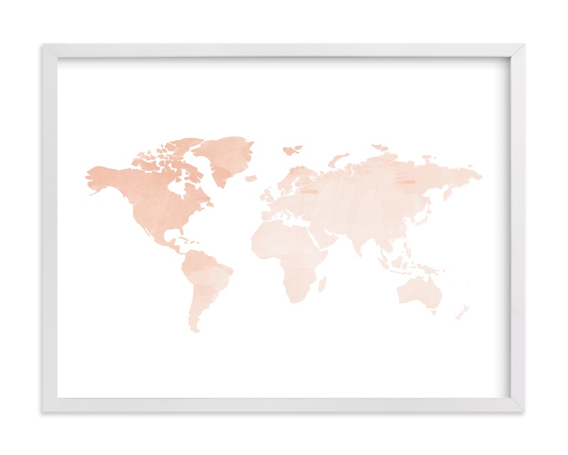 Wallpaper Blush Watercolor World Map Wall Art Prints By Katrina Lindhorst For Free