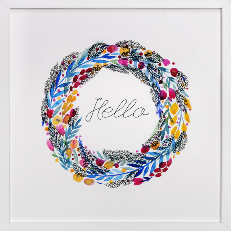 Floral Hello Wall Art Prints by Alexandra Dzh Minted