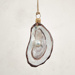 This is a pearl christmas ornaments by Minted called oyster on a half shell in standard