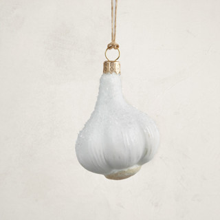 This is a cream christmas ornaments by Minted called whole garlic in standard