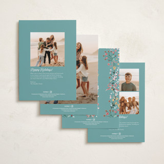 This is a teal met with standard by Corinne Malesic called sprigged printing on recycled smooth signature in standard