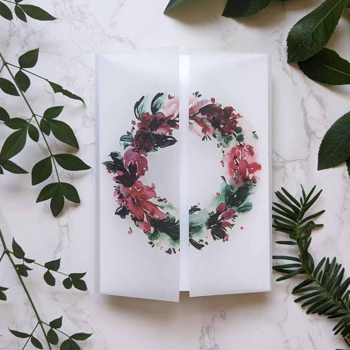 Wreath Watercolor Vellum Wrap