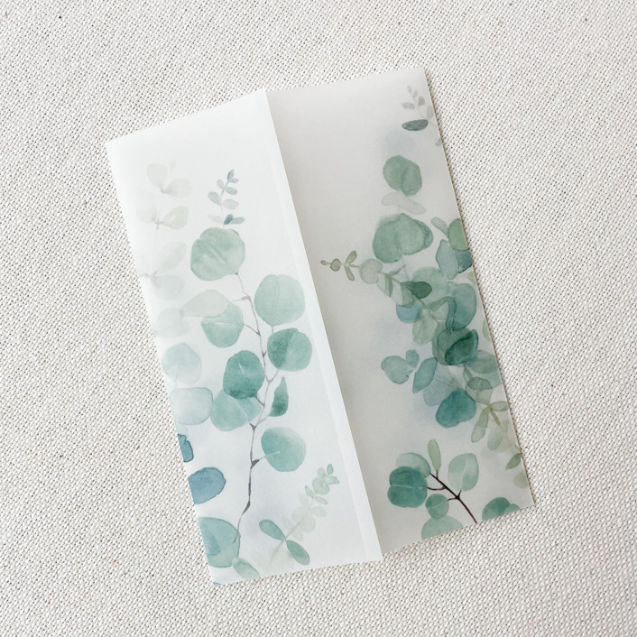 Eucalyptus Sprigs Vellum Jacket | Set of 10