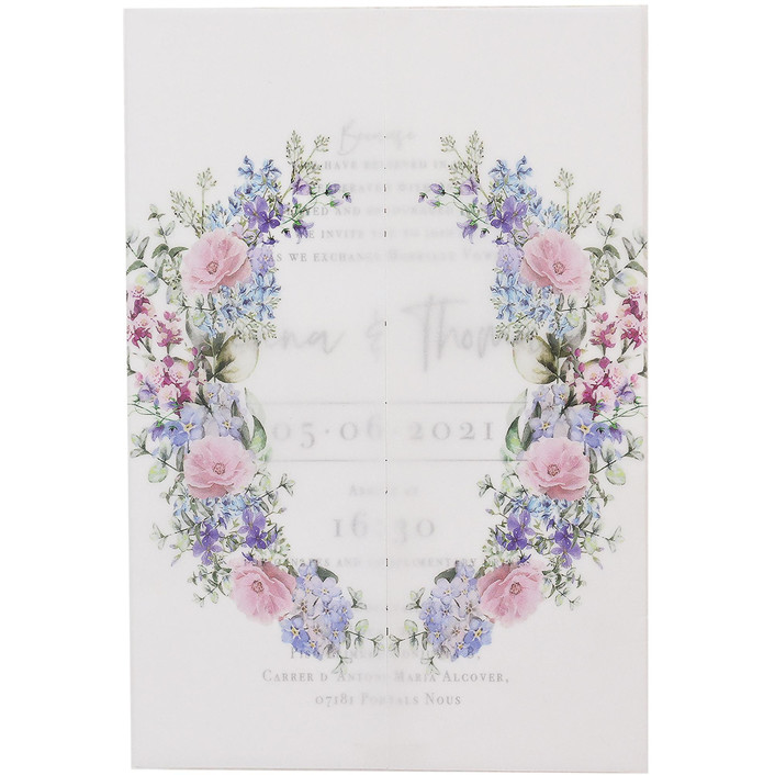 Watercolor Wildflower Wreath Vellum Jacket, Set of 10
