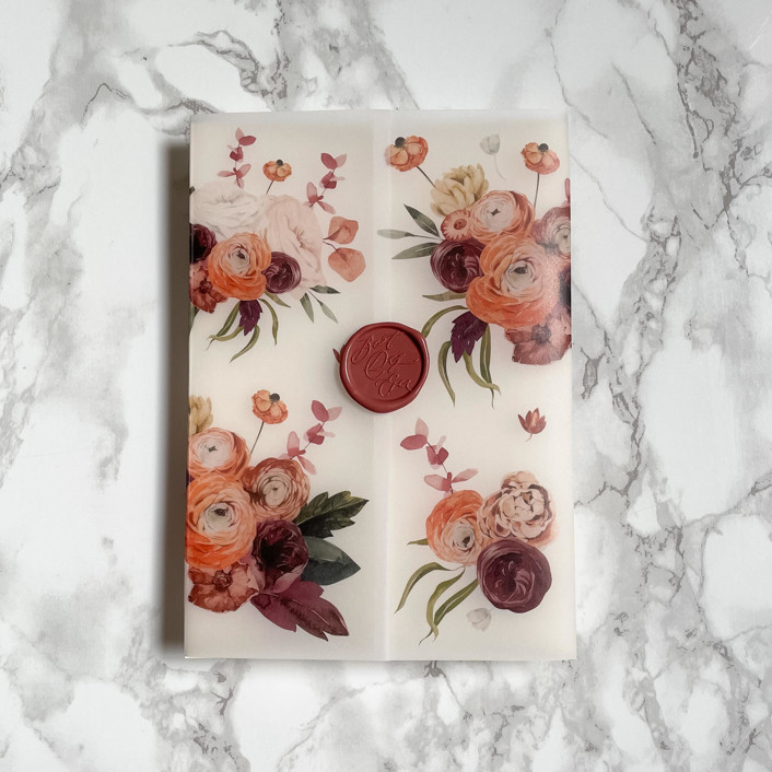 Fall Harvest Floral Vellum Wrap (10 Pack)