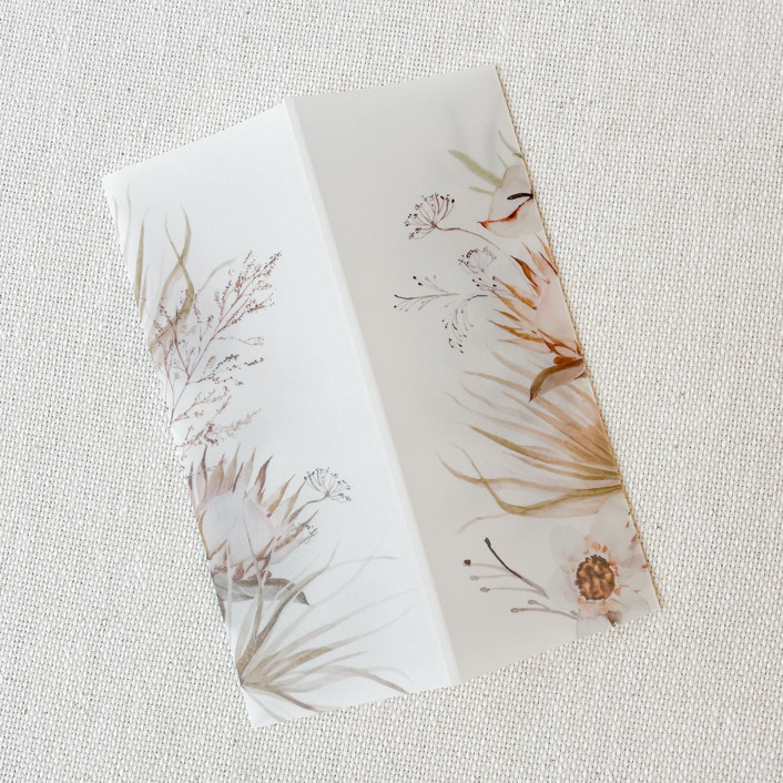 Neutral Boho Floral Vellum Jacket | Set of 10