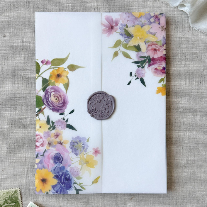 Spring colorful florals vellum jacket | Set of 10