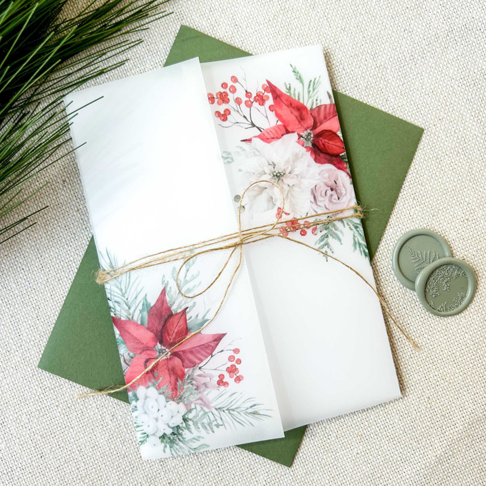 Holiday Florals Vellum Jacket | Set of 10