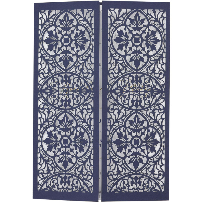 Arabic Gatefold Wedding Laser Cut Cover for 5x7 Card | Set of 10 | Envelopes Included