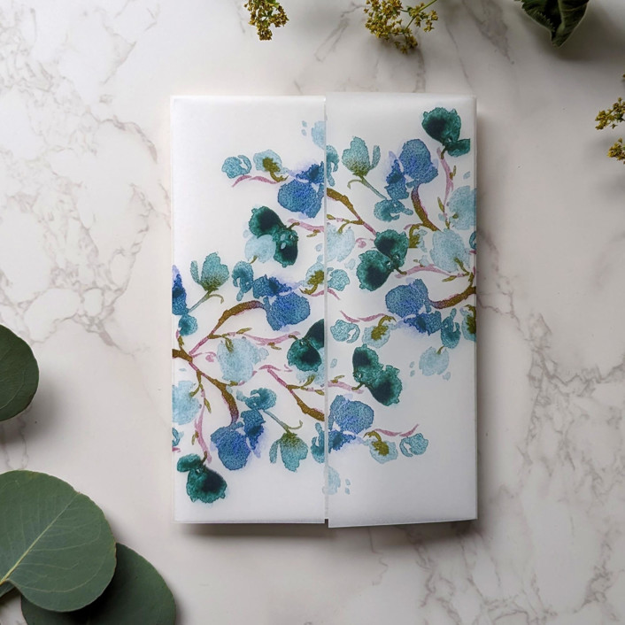 Sweet Pea Watercolor Vellum Wrap | Set of 10