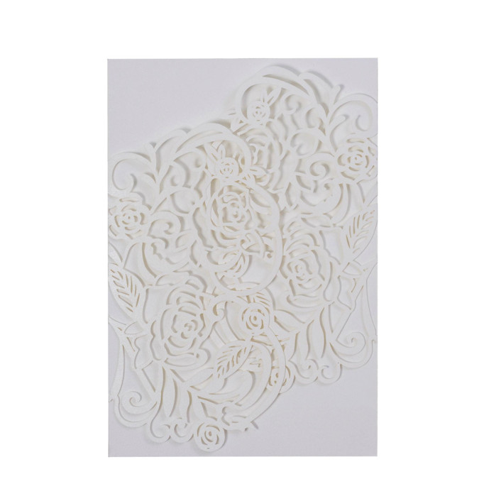 Qty of 50 Fabulous Asymmetrical Rose Design Laser Cut Wedding