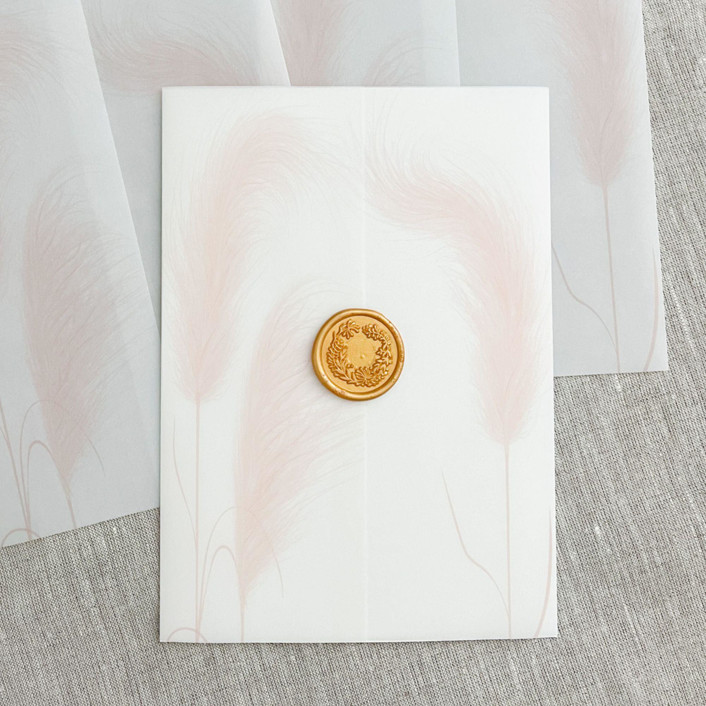 Pampas vellum wraps for invitations | Set of 10