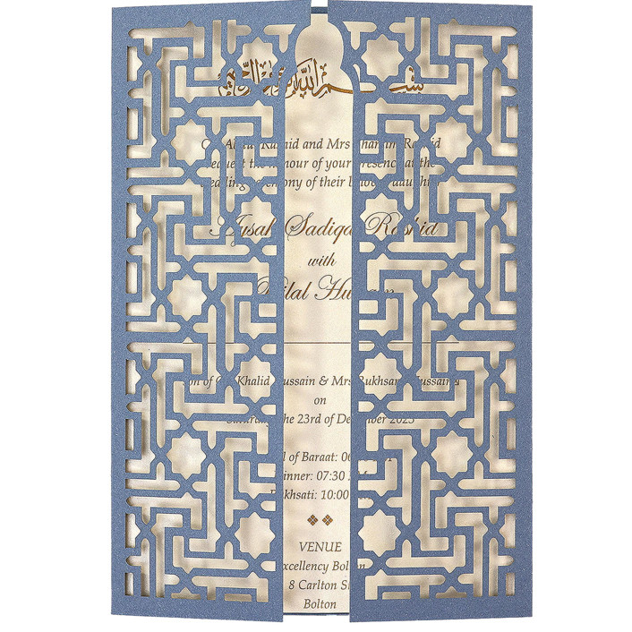 Custom Laser Cut Gatefold Jacket for 5x7 Invitation | Set of 10 | Envelopes Included