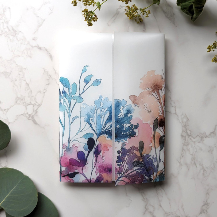 Garden Watercolor Vellum Wrap | Set of 10