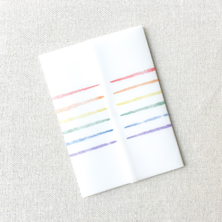 Watercolor Rainbow Stripes Vellum Jackets | Set of 10