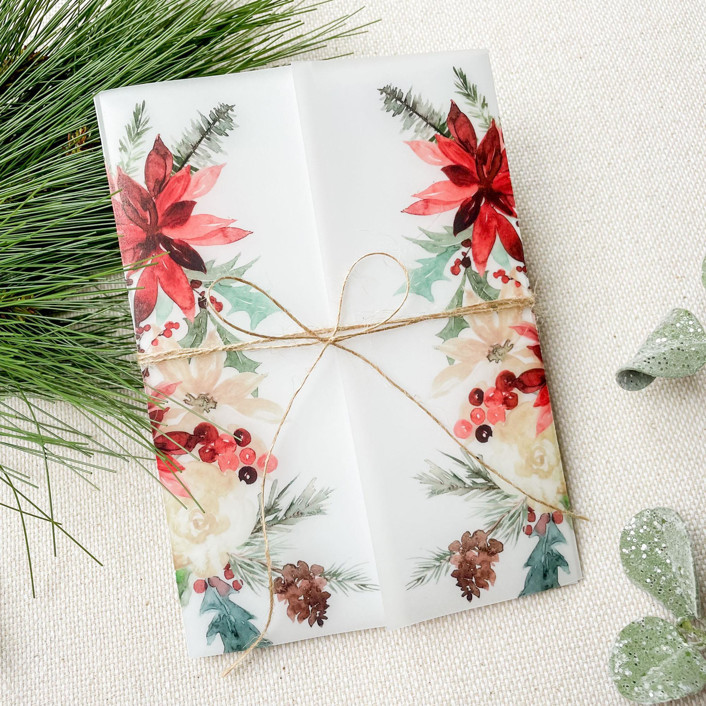Poinsettias Vellum Jackets | Set of 10