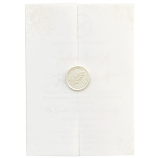 This is a clear vellum wedding invitations by Self Stationery called translucent vellum jackets for 5x7 invitation, set of 10 in standard