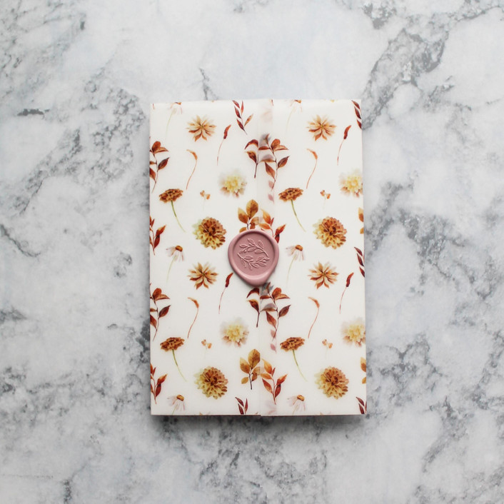 Bohemian Floral Patter Vellum Wraps | Set of 10 Vellum Jackets